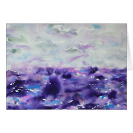 Grått och Lila, intsionistiskt vattenfärgsliggande Hälsningskort