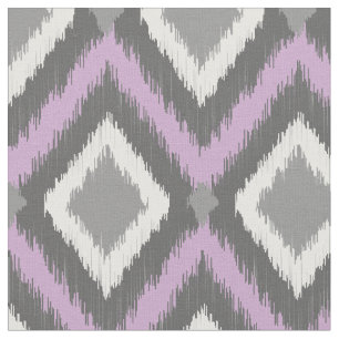 Grått och Lila Tribal Ikat Chevron Tyg