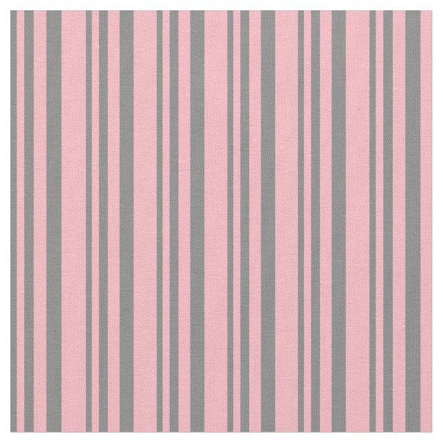 Grått och Ljusa rosa Rand Tyg (Närbild)
