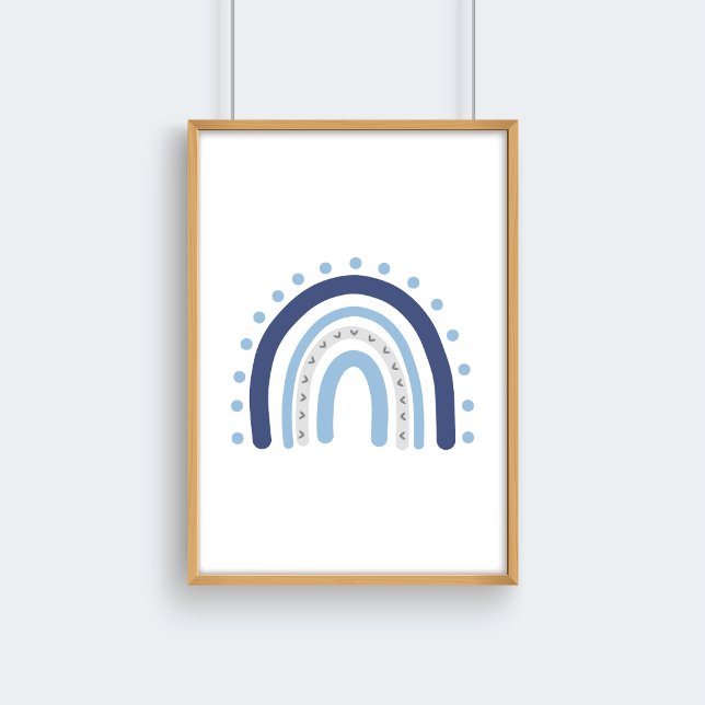 Grått och marinblått pojkrum Regnbågsdekorationer Poster (Skapare uppladdad)