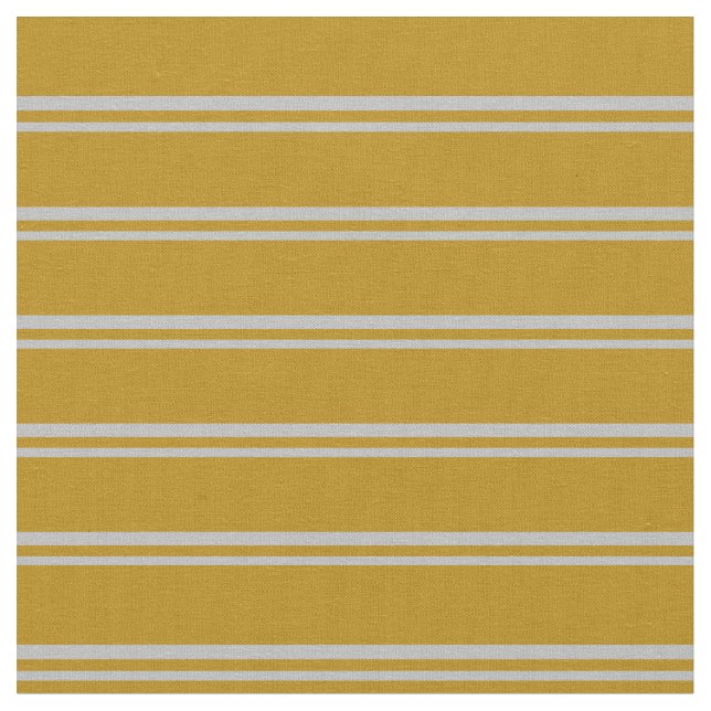 Grått och Mörk Goldenrod Linjer Tyg (Närbild)