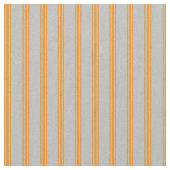 Grått och Mörk Orange stripe/lind Mönster Tyg (Närbild)