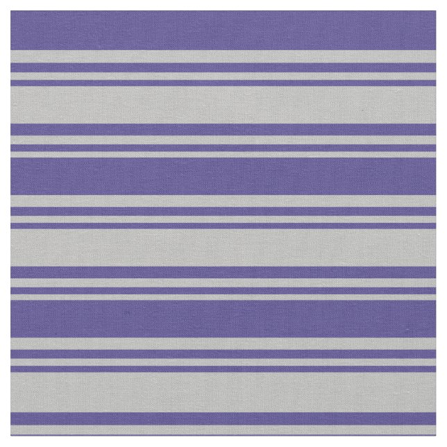 Grått och Mörk Slate Blue Mönster of Rand Tyg (Närbild)