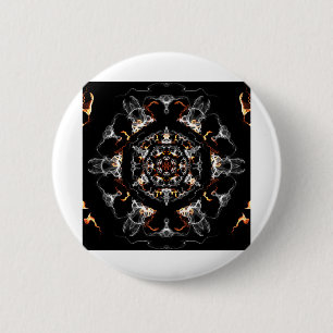 Grått och Orange Flame Mandala Knapp