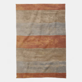 Grått- och Orange Ombre Stripe-skuggor Kökshandduk