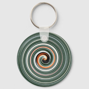Grått och orange spiral mönster nyckelring