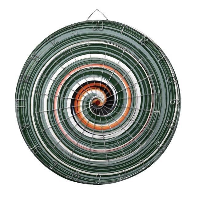 Grått och orange spiral mönster piltavla (Framsidan)