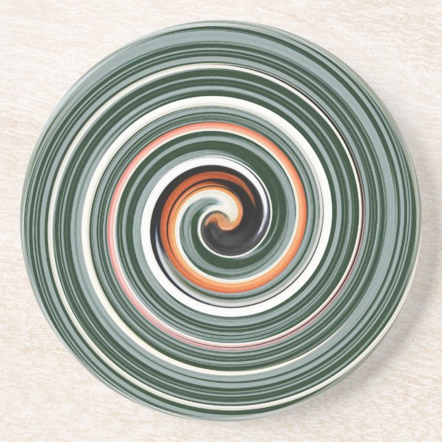 Grått och orange spiral mönster underlägg sandsten (Framsidan)