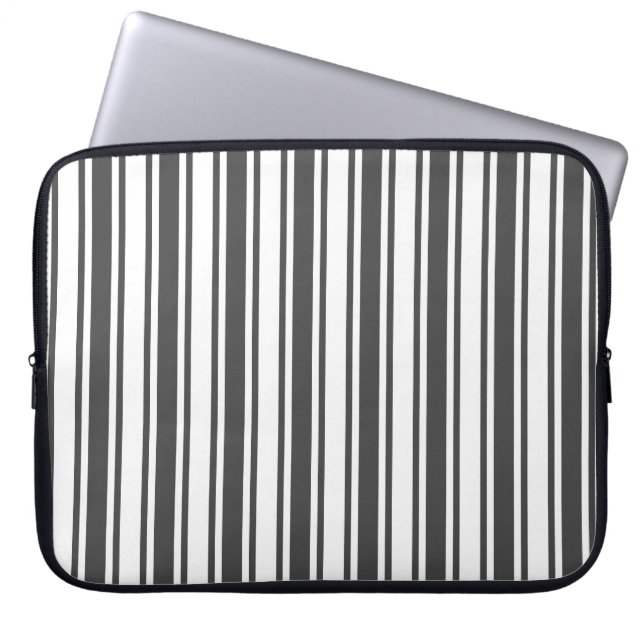 Grått och rand av träkol laptop fodral (Framsidan)
