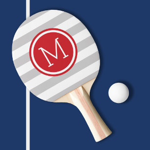 Grått och Red Preppy Rand Monogram Pingisracket