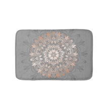 Grått och Ro Guld | Blommigt Mandala