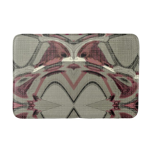 Grått- och rödfärgskonst Abstrakt Badrumsmatta (Framsidan)