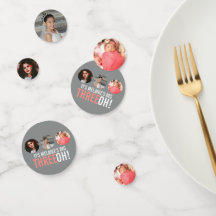 Grått och rosa 30th THREEOH! fotofödelsegrafik