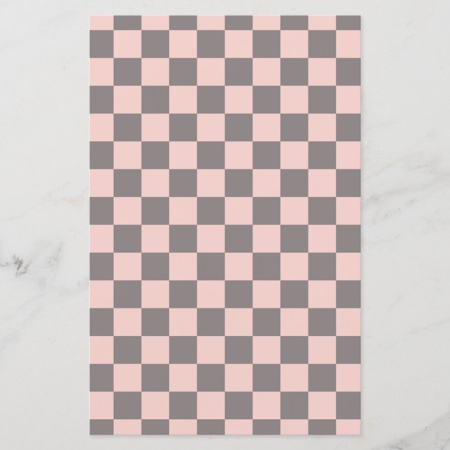 Grått och Rosa Checkerboard (Framsida)