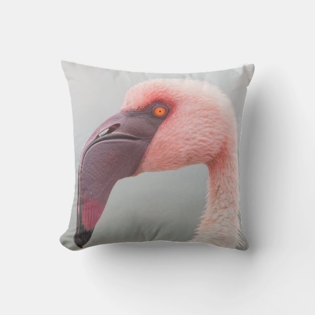 Grått och Rosa Flamingo Exdoor Pillow Kudde (Framsida)