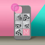 Grått och Rosa Instagram 5 Photo Collage Monogram<br><div class="desc">Pastel and White Polka Dot Mönster - Använda fem fyrkantiga bilder för att skapa en unik och personlig gåva. Eller så kan du behålla hipstervalpen och göra ett trendig till keepy. Om du behöver justera bilder klickar du på verktyg för att anpassa ändringar.</div>