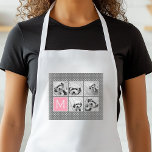 Grått och Rosa Instagram 5 Photo Collage Monogram Förkläde<br><div class="desc">Pastel and White Polka Dot Mönster - Använda fem fyrkantiga bilder för att skapa en unik och personlig gåva. Eller så kan du behålla hipstervalpen och göra ett trendig till keepy. Om du behöver justera bilder klickar du på verktyg för att anpassa ändringar.</div>