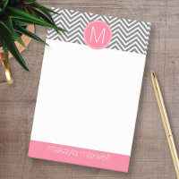 Grått och Rosa med enkelmonogram