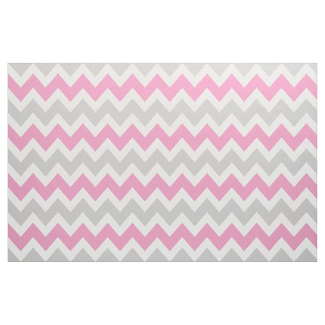 Grått och Rosa Modern Chevron Large  Tyg (Yard)