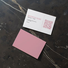 Grått och rosa QR-affärskort Visitkort