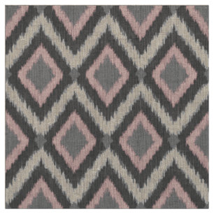Grått och Rosa Tribal Ikat Chevron Tyg