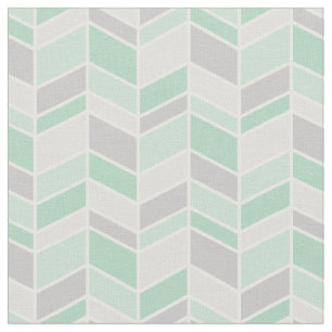 Grått och Seafoam Herringbone Chevron Tyg