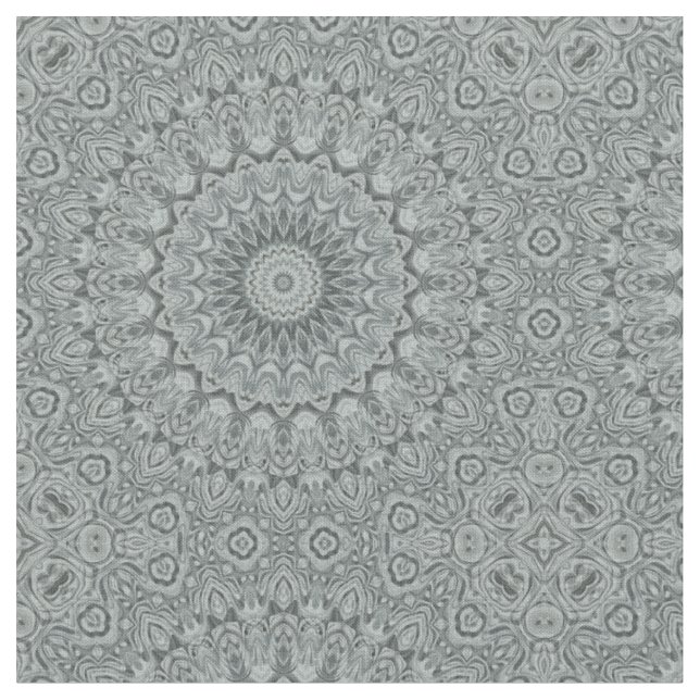 Grått och silver Mandala mönsterdesign Tyg (Närbild)