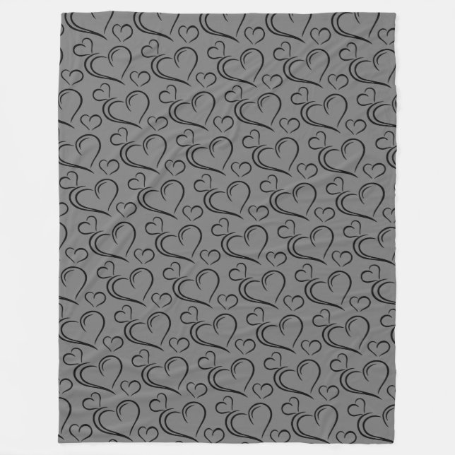 Grått- och svart bläckfisk fleecefilt (Framsidan)