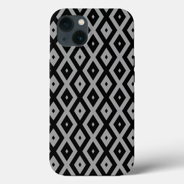 Grått och svart diamant mönster Fodral-Mate iPhone (Baksida)