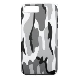 Grått och svart kamouflage iPhone 7 Fodral