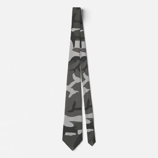 Grått- och svart kamouflage slips (Framsida)