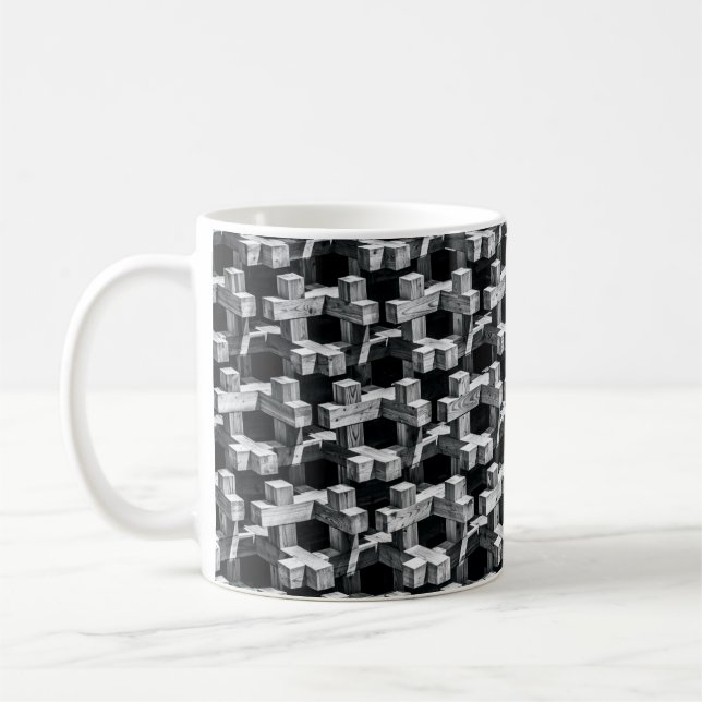 Grått och svart kor kaffemugg (Vänster)