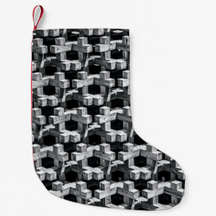 Grått och svart kor liten julstrumpa