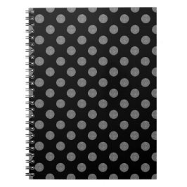 Grått och svart polka dots anteckningsbok