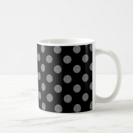 Grått och svart polka dots kaffemugg