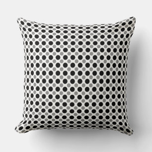 Grått och svart polka dots kudde
