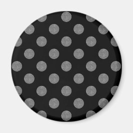 Grått och svart polka dots magnet