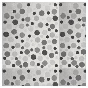 Grått och svart Polka dots, väv Tyg