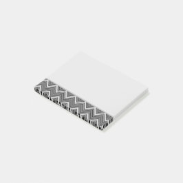 Grått- och svart sketchevron post-it block