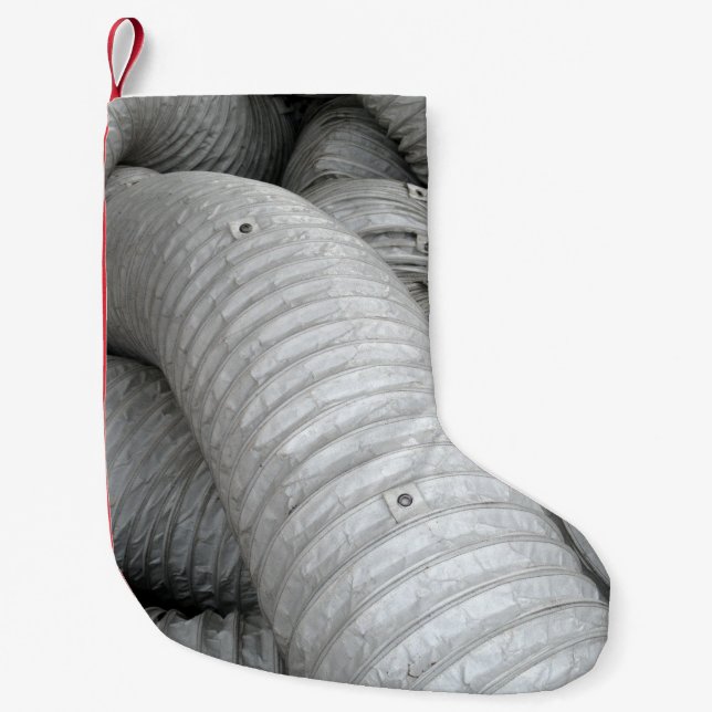 Grått och svart tyg soffa liten julstrumpa (Framsidan)