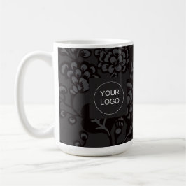 Grått och svart vibrant och fet Blommönster Kaffemugg