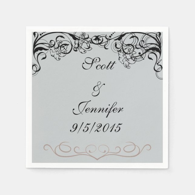 Grått och svarta blöjor pappersservett (Framsidan)