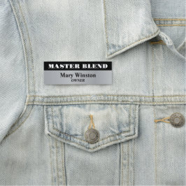 Grått och Svarta Professionellen Namn bricka Namnbricka