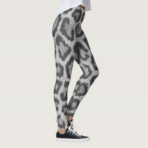 grått och svartleopard coola Leggings