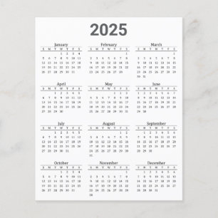 Grått och Vit 2025 år i en snabbkalender Flygblad