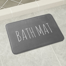 Grått och vit Anpassningsbar Text Bath Mat Badrumsmatta