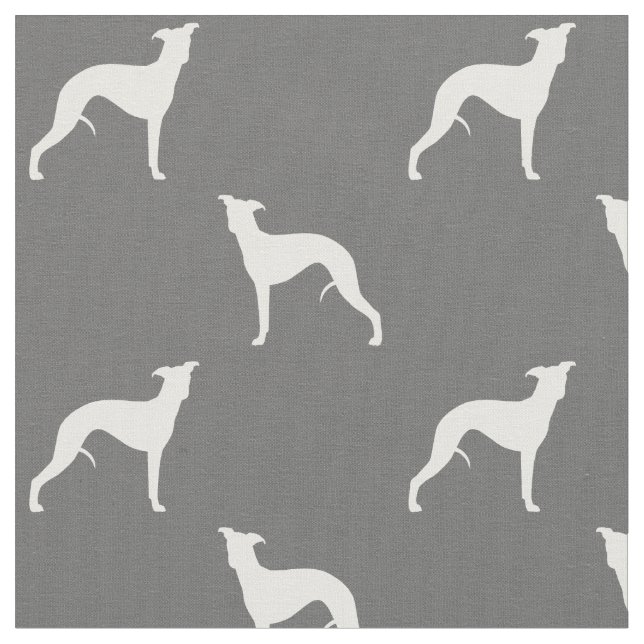 Grått och vit för mönster för Whippet Tyg (Närbild)