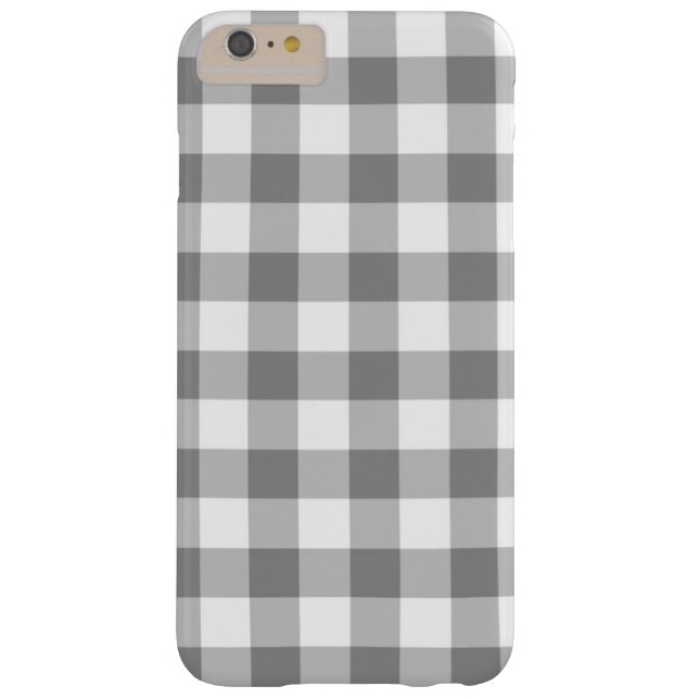 Grått och vit Gingham Check Mönster Case-Mate iPhone Skal (Baksidan)