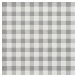 Grått och vit Gingham Check Mönster Tyg