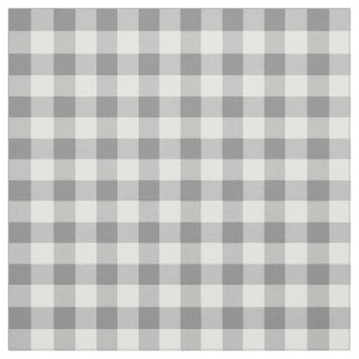 Grått och vit Gingham Check Mönster Tyg